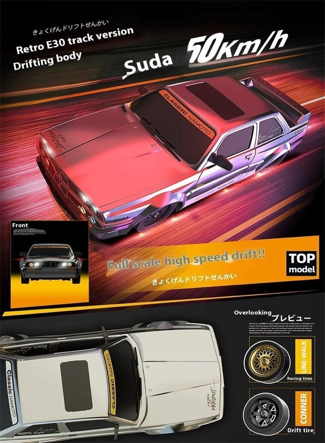 RABJET سيارة رابجيت للتحكم عن بعد بمقياس 1:16، دفع رباعي، بتردد 2.4 جيجاهرتز، مزودة بجيروسكوب، سرعة قصوى تصل إلى 50 كم/ساعة، مزودة بإضاءة LED وإطارات انزلاقية ونظام ESP، لعبة سباق سيارات تحكم عن بعد كاملة الأبعاد، مناسبة للكبار والصغار. - Image 2